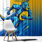Personalised Australian Oztag Kangaroo Mascot Window Curtain Try Tag Triumph Australia Abstract Geometric