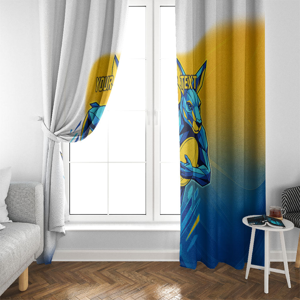 Personalised Australian Oztag Kangaroo Mascot Window Curtain Try Tag Triumph Australia Abstract Geometric
