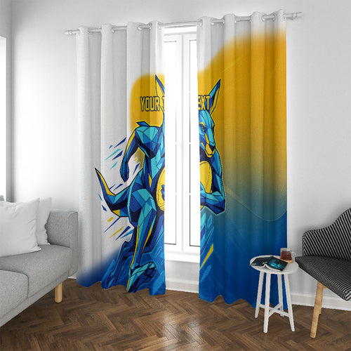 Personalised Australian Oztag Kangaroo Mascot Window Curtain Try Tag Triumph Australia Abstract Geometric