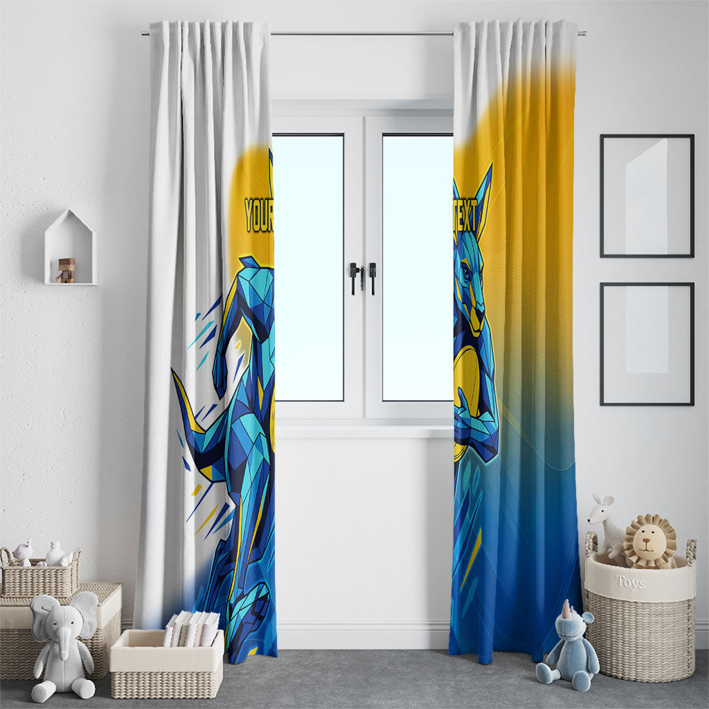 Personalised Australian Oztag Kangaroo Mascot Window Curtain Try Tag Triumph Australia Abstract Geometric