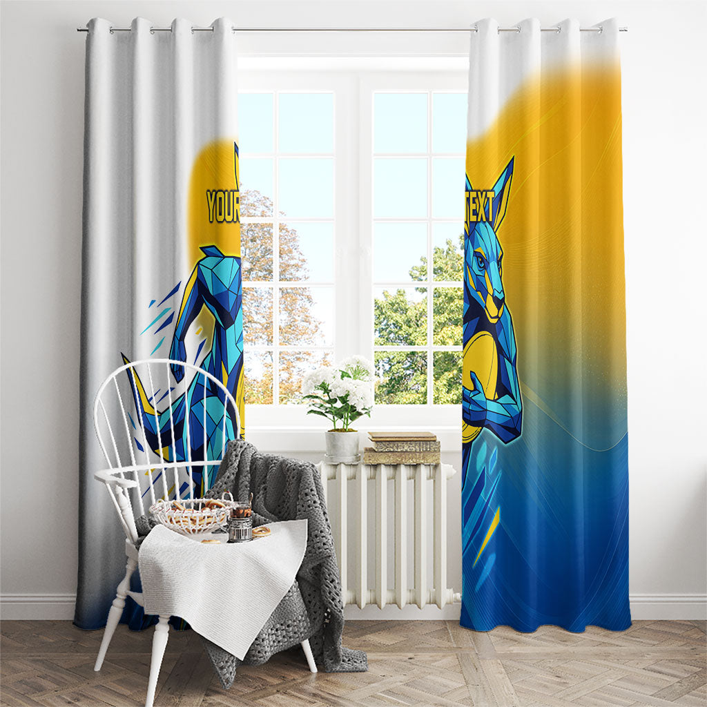 Personalised Australian Oztag Kangaroo Mascot Window Curtain Try Tag Triumph Australia Abstract Geometric