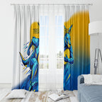 Personalised Australian Oztag Kangaroo Mascot Window Curtain Try Tag Triumph Australia Abstract Geometric