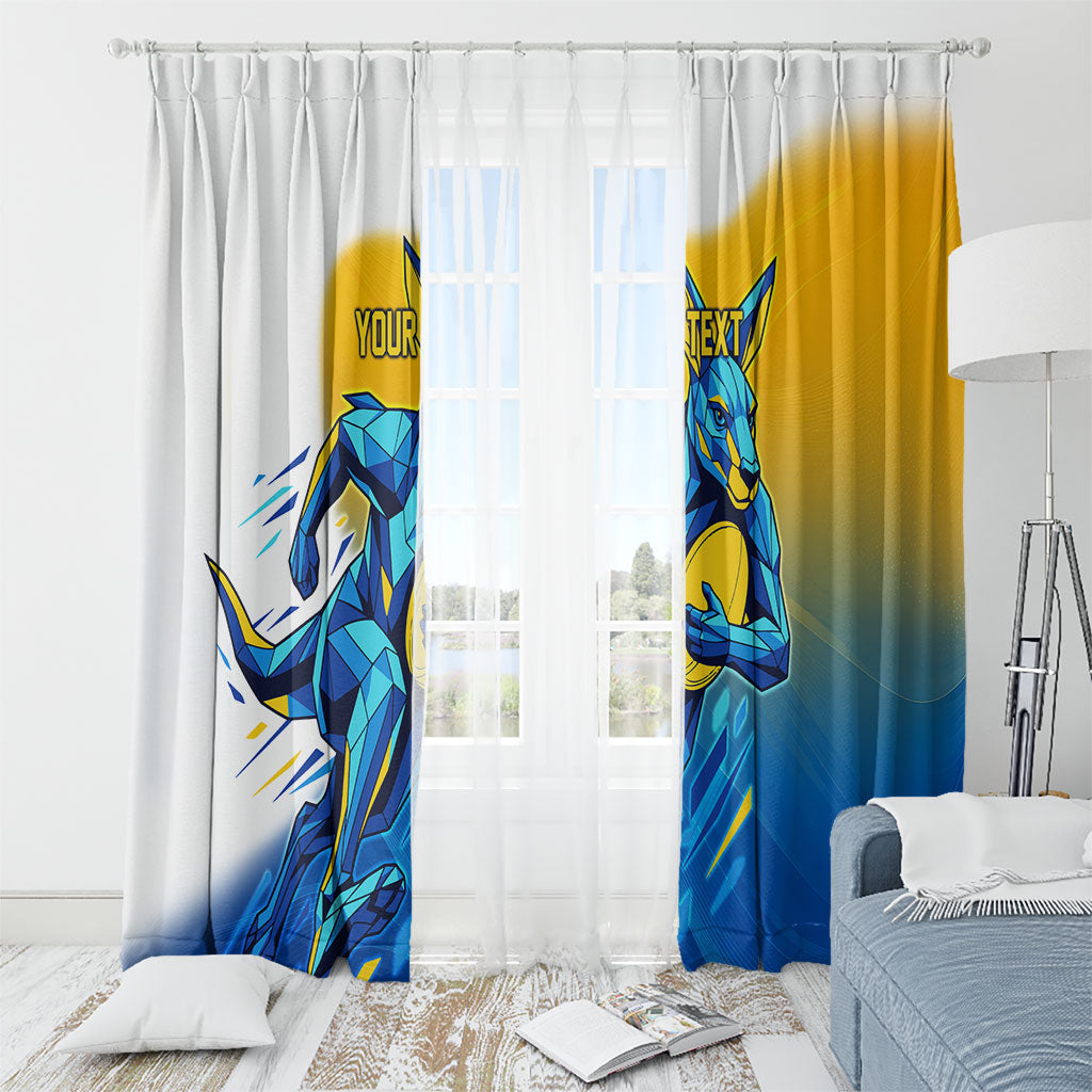 Personalised Australian Oztag Kangaroo Mascot Window Curtain Try Tag Triumph Australia Abstract Geometric
