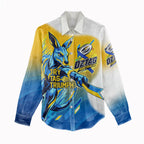 Personalised Australian Oztag Kangaroo Mascot Women Casual Shirt Try Tag Triumph Australia Abstract Geometric