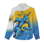 Personalised Australian Oztag Kangaroo Mascot Women Casual Shirt Try Tag Triumph Australia Abstract Geometric
