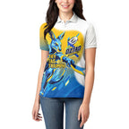 Personalised Australian Oztag Kangaroo Mascot Women Polo Shirt Try Tag Triumph Australia Abstract Geometric