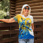 Personalised Australian Oztag Kangaroo Mascot Women Polo Shirt Try Tag Triumph Australia Abstract Geometric