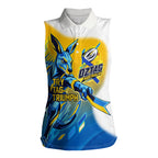Personalised Australian Oztag Kangaroo Mascot Women Sleeveless Polo Shirt Try Tag Triumph Australia Abstract Geometric