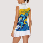 Personalised Australian Oztag Kangaroo Mascot Women Sleeveless Polo Shirt Try Tag Triumph Australia Abstract Geometric