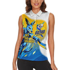 Personalised Australian Oztag Kangaroo Mascot Women Sleeveless Polo Shirt Try Tag Triumph Australia Abstract Geometric