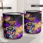 Personalised Australian Oztag Koala Mascot Laundry Basket Cool Koala Sunglasses Tie Dye Paint Splatter