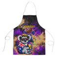 Personalised Australian Oztag Koala Mascot Apron Cool Koala Sunglasses Tie Dye Paint Splatter