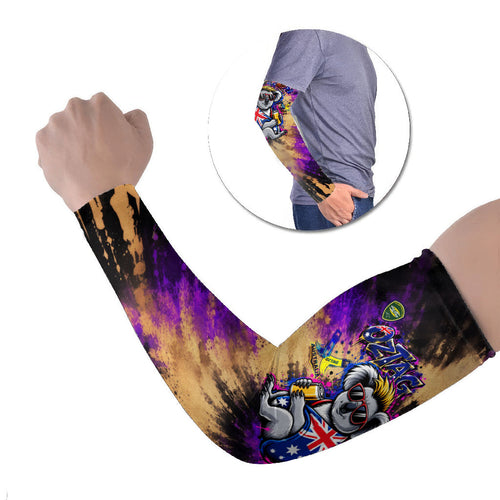 Personalised Australian Oztag Koala Mascot Arm Sleeves Cool Koala Sunglasses Tie Dye Paint Splatter