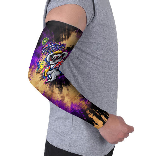 Personalised Australian Oztag Koala Mascot Arm Sleeves Cool Koala Sunglasses Tie Dye Paint Splatter