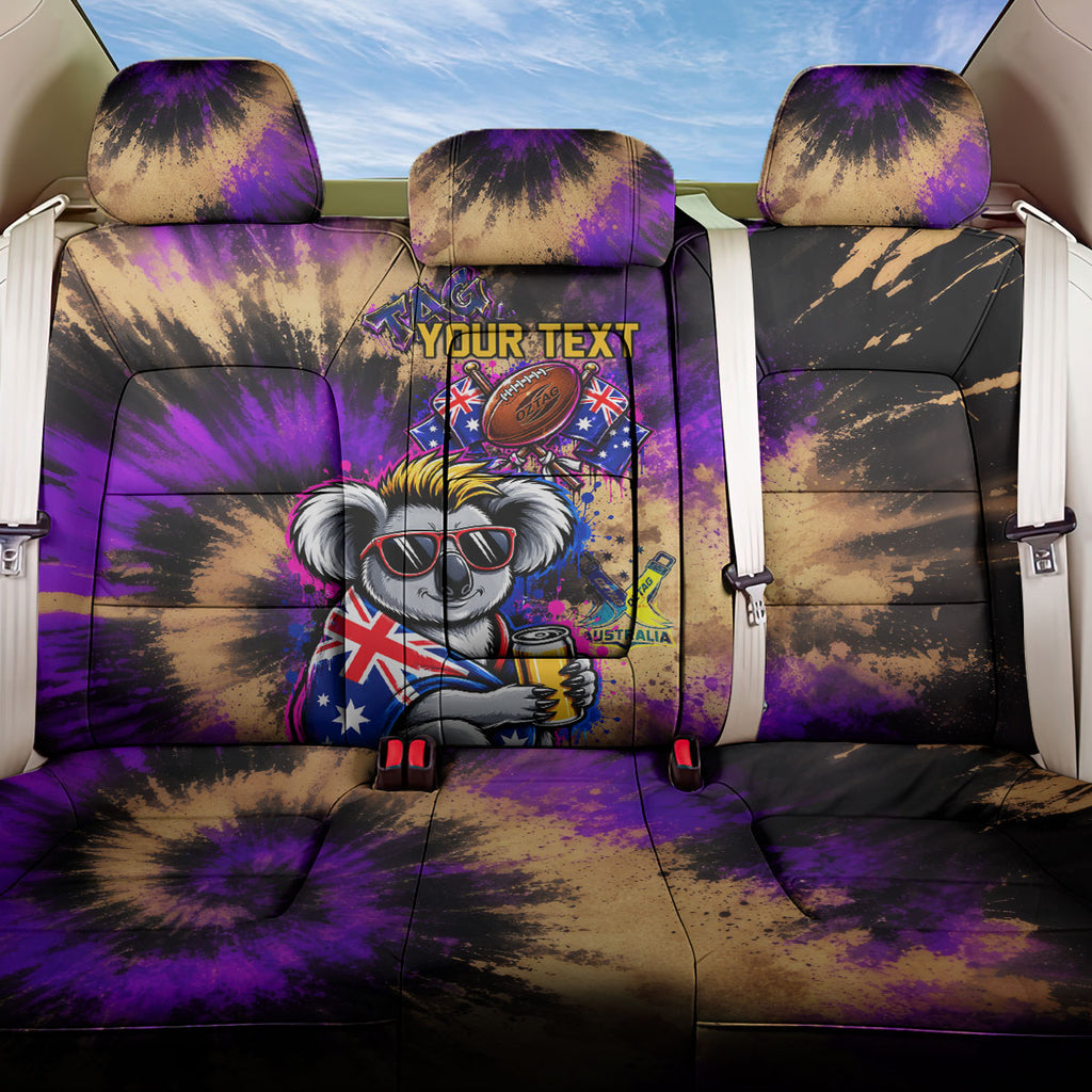 Personalised Australian Oztag Koala Mascot Back Car Seat Cover Cool Koala Sunglasses Tie Dye Paint Splatter