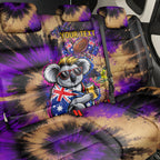 Personalised Australian Oztag Koala Mascot Back Car Seat Cover Cool Koala Sunglasses Tie Dye Paint Splatter