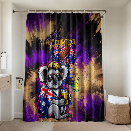 Personalised Australian Oztag Koala Mascot Bathroom Set Cool Koala Sunglasses Tie Dye Paint Splatter
