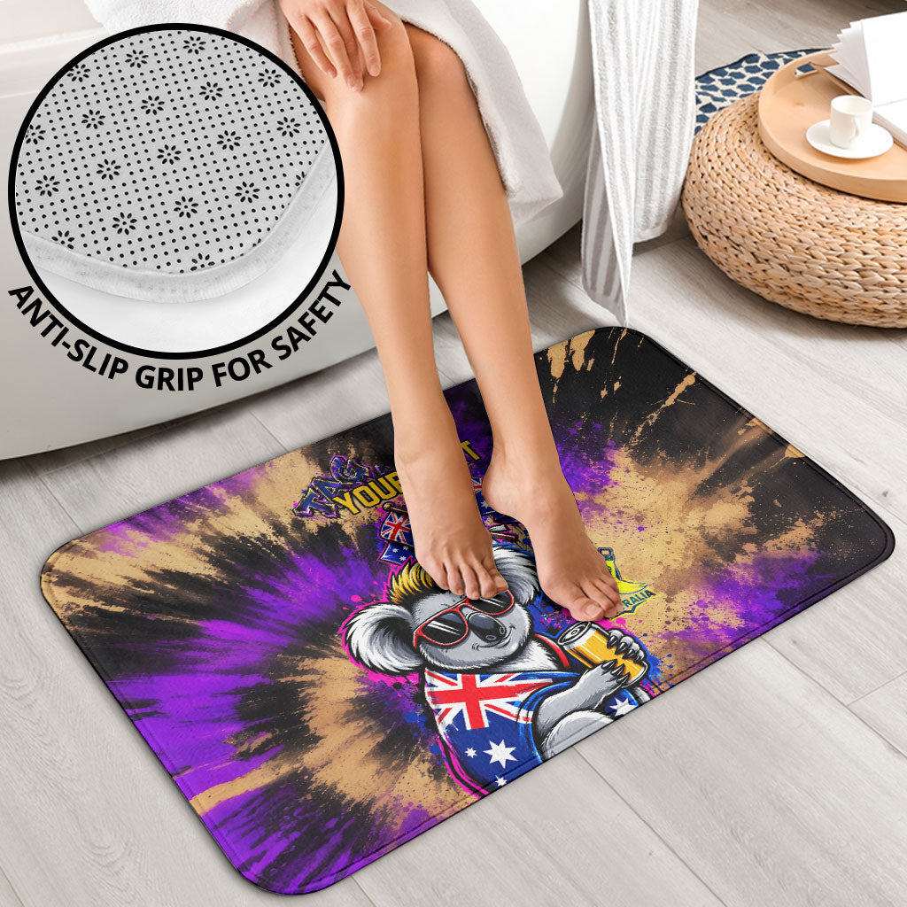 Personalised Australian Oztag Koala Mascot Bathroom Set Cool Koala Sunglasses Tie Dye Paint Splatter