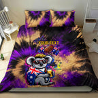 Personalised Australian Oztag Koala Mascot Bedding Set Cool Koala Sunglasses Tie Dye Paint Splatter