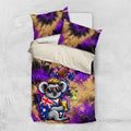 Personalised Australian Oztag Koala Mascot Bedding Set Cool Koala Sunglasses Tie Dye Paint Splatter
