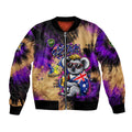 Personalised Australian Oztag Koala Mascot Bomber Jacket Cool Koala Sunglasses Tie Dye Paint Splatter
