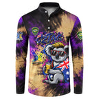Personalised Australian Oztag Koala Mascot Button Sweatshirt Cool Koala Sunglasses Tie Dye Paint Splatter