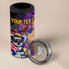 Personalised Australian Oztag Koala Mascot 4 in 1 Can Cooler Tumbler Cool Koala Sunglasses Tie Dye Paint Splatter