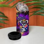 Personalised Australian Oztag Koala Mascot 4 in 1 Can Cooler Tumbler Cool Koala Sunglasses Tie Dye Paint Splatter
