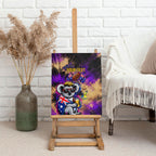 Personalised Australian Oztag Koala Mascot Canvas Wall Art Cool Koala Sunglasses Tie Dye Paint Splatter