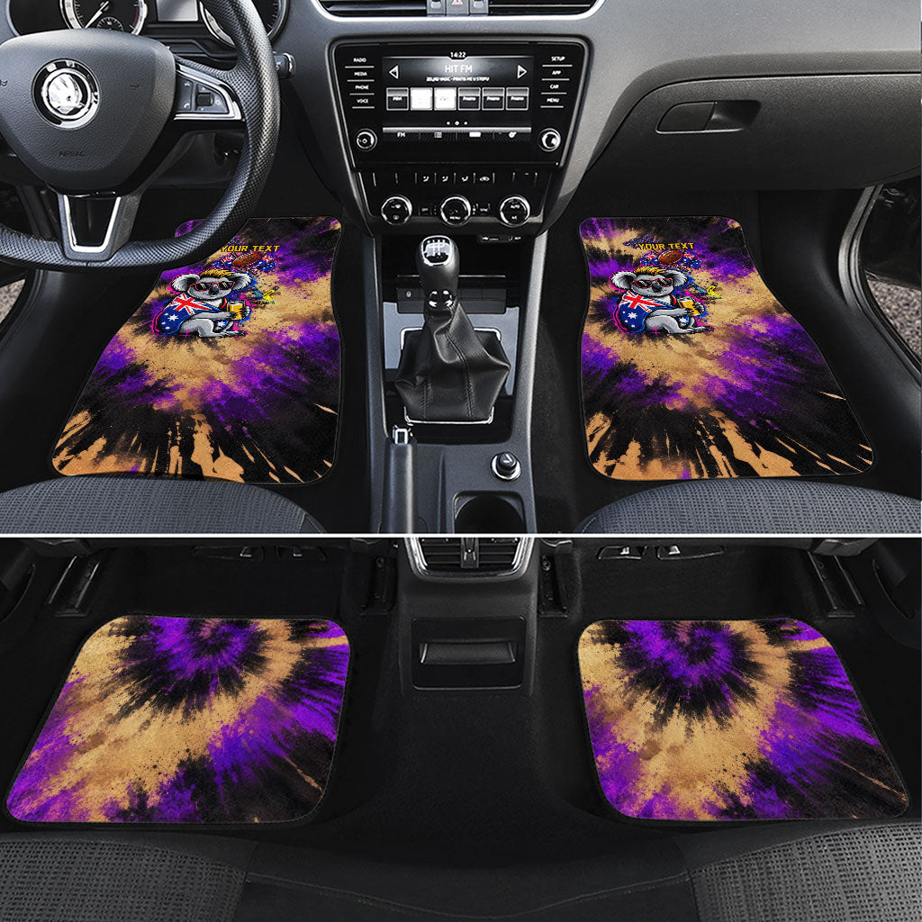 Personalised Australian Oztag Koala Mascot Car Mats Cool Koala Sunglasses Tie Dye Paint Splatter