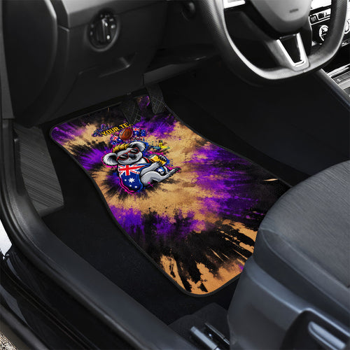 Personalised Australian Oztag Koala Mascot Car Mats Cool Koala Sunglasses Tie Dye Paint Splatter