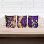 Personalised Australian Oztag Koala Mascot Ceramic Mug Cool Koala Sunglasses Tie Dye Paint Splatter