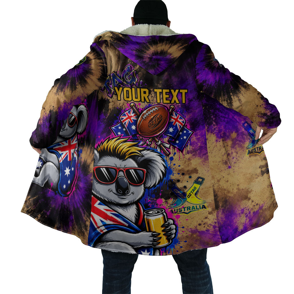 Personalised Australian Oztag Koala Mascot Cloak Cool Koala Sunglasses Tie Dye Paint Splatter