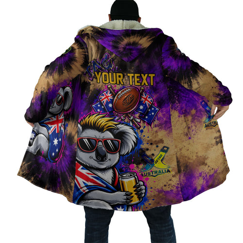 Personalised Australian Oztag Koala Mascot Cloak Cool Koala Sunglasses Tie Dye Paint Splatter