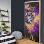 Personalised Australian Oztag Koala Mascot Door Cover Cool Koala Sunglasses Tie Dye Paint Splatter