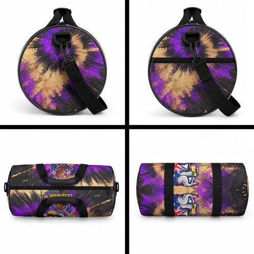 Personalised Australian Oztag Koala Mascot Duffle Bag Cool Koala Sunglasses Tie Dye Paint Splatter