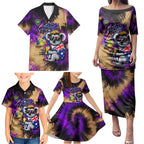 Personalised Australian Oztag Koala Mascot Family Matching Puletasi and Hawaiian Shirt Cool Koala Sunglasses Tie Dye Paint Splatter