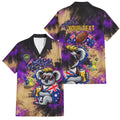 Personalised Australian Oztag Koala Mascot Family Matching Puletasi and Hawaiian Shirt Cool Koala Sunglasses Tie Dye Paint Splatter
