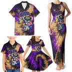 Personalised Australian Oztag Koala Mascot Family Matching Tank Maxi Dress and Hawaiian Shirt Cool Koala Sunglasses Tie Dye Paint Splatter