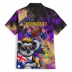 Personalised Australian Oztag Koala Mascot Hawaiian Shirt Cool Koala Sunglasses Tie Dye Paint Splatter
