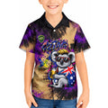 Personalised Australian Oztag Koala Mascot Kid Hawaiian Shirt Cool Koala Sunglasses Tie Dye Paint Splatter