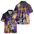 Personalised Australian Oztag Koala Mascot Kid Hawaiian Shirt Cool Koala Sunglasses Tie Dye Paint Splatter