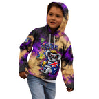 Personalised Australian Oztag Koala Mascot Kid Hoodie Cool Koala Sunglasses Tie Dye Paint Splatter