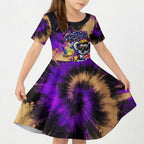 Personalised Australian Oztag Koala Mascot Kid Short Sleeve Dress Cool Koala Sunglasses Tie Dye Paint Splatter