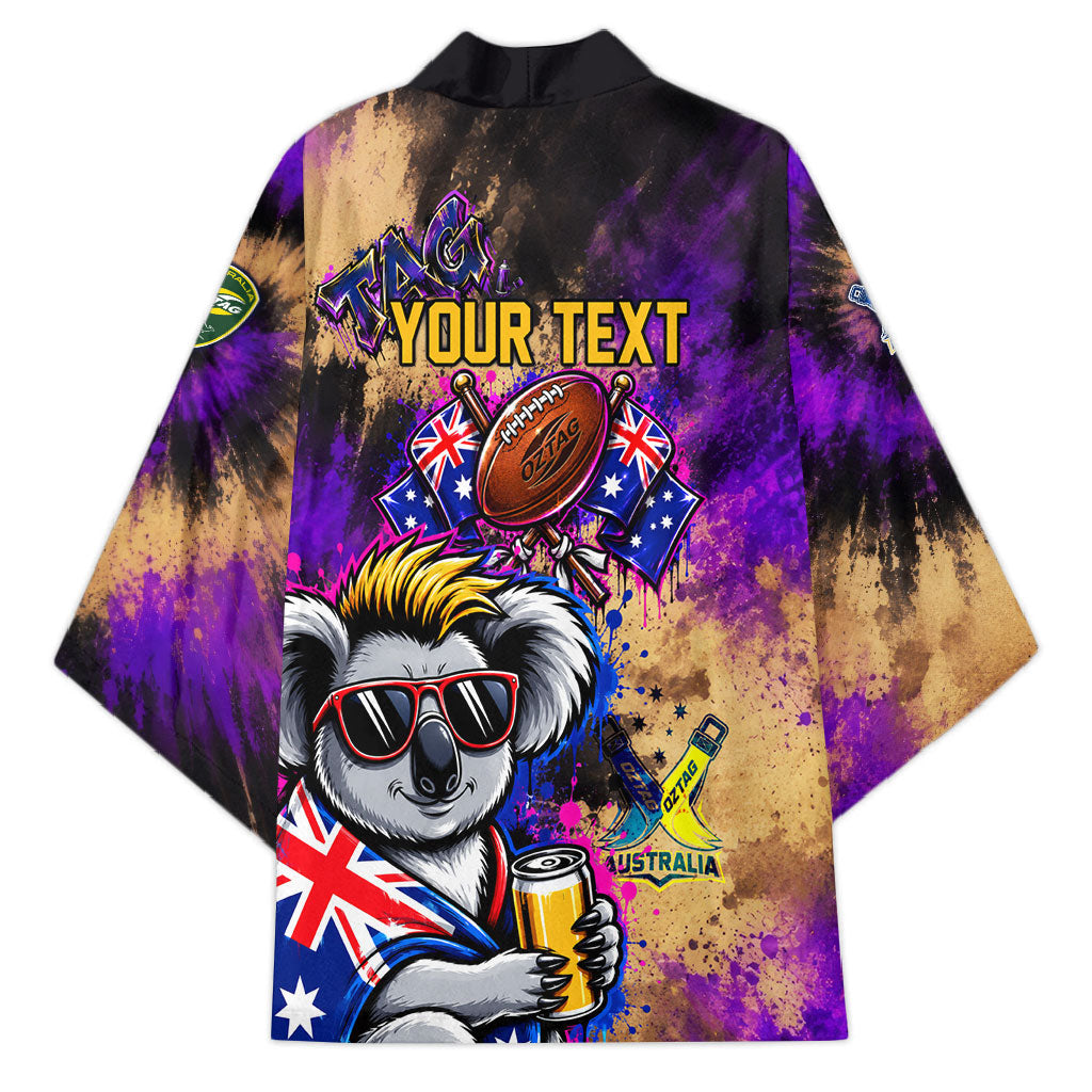 Personalised Australian Oztag Koala Mascot Kimono Cool Koala Sunglasses Tie Dye Paint Splatter