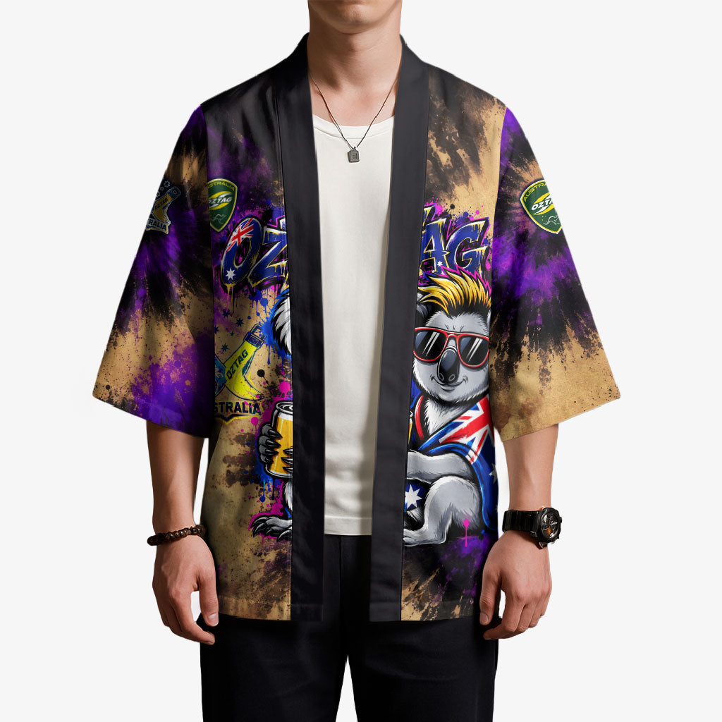 Personalised Australian Oztag Koala Mascot Kimono Cool Koala Sunglasses Tie Dye Paint Splatter