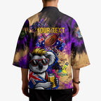Personalised Australian Oztag Koala Mascot Kimono Cool Koala Sunglasses Tie Dye Paint Splatter