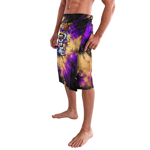 Personalised Australian Oztag Koala Mascot Lavalava Cool Koala Sunglasses Tie Dye Paint Splatter