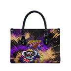 Personalised Australian Oztag Koala Mascot Leather Bag Cool Koala Sunglasses Tie Dye Paint Splatter