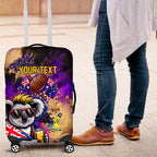 Personalised Australian Oztag Koala Mascot Luggage Cover Cool Koala Sunglasses Tie Dye Paint Splatter